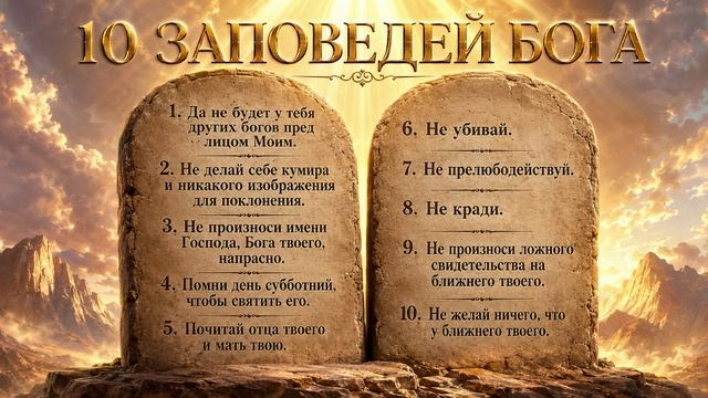 10 Заповедей Бога - основа жизни на земле.