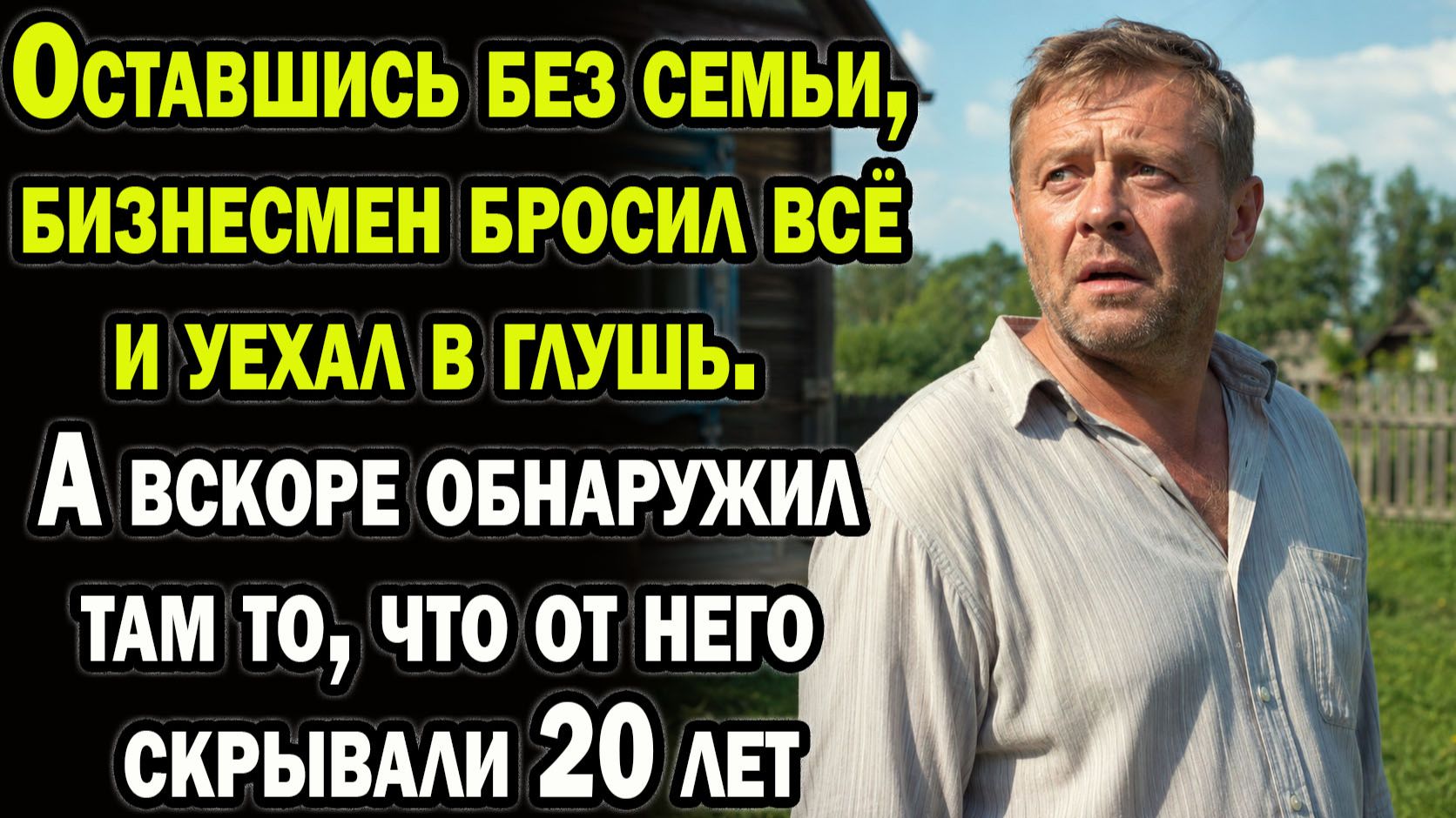 Бросив всё бизнесмен уехал в глушь.  А всоре обнаружил там то что от него скрывали 20 лет