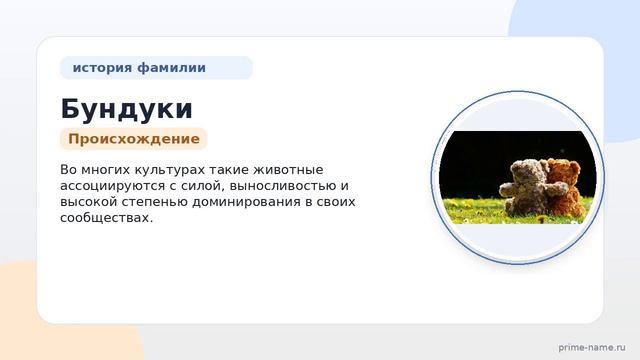 Фамилия Бундуки: происхождение значение и склонение