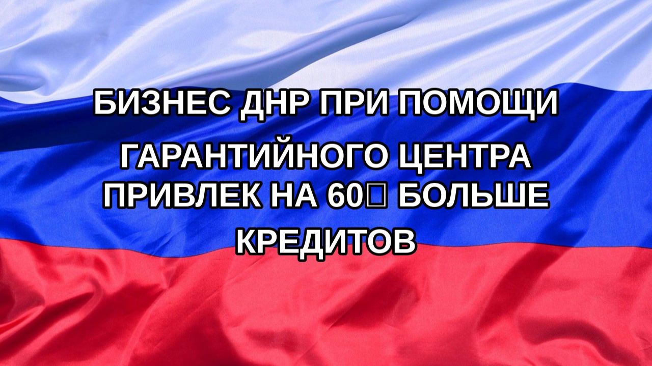 Н. РФ Бизнес ДНР при помощи гарантийного центра привлек на 60 больше кредитов