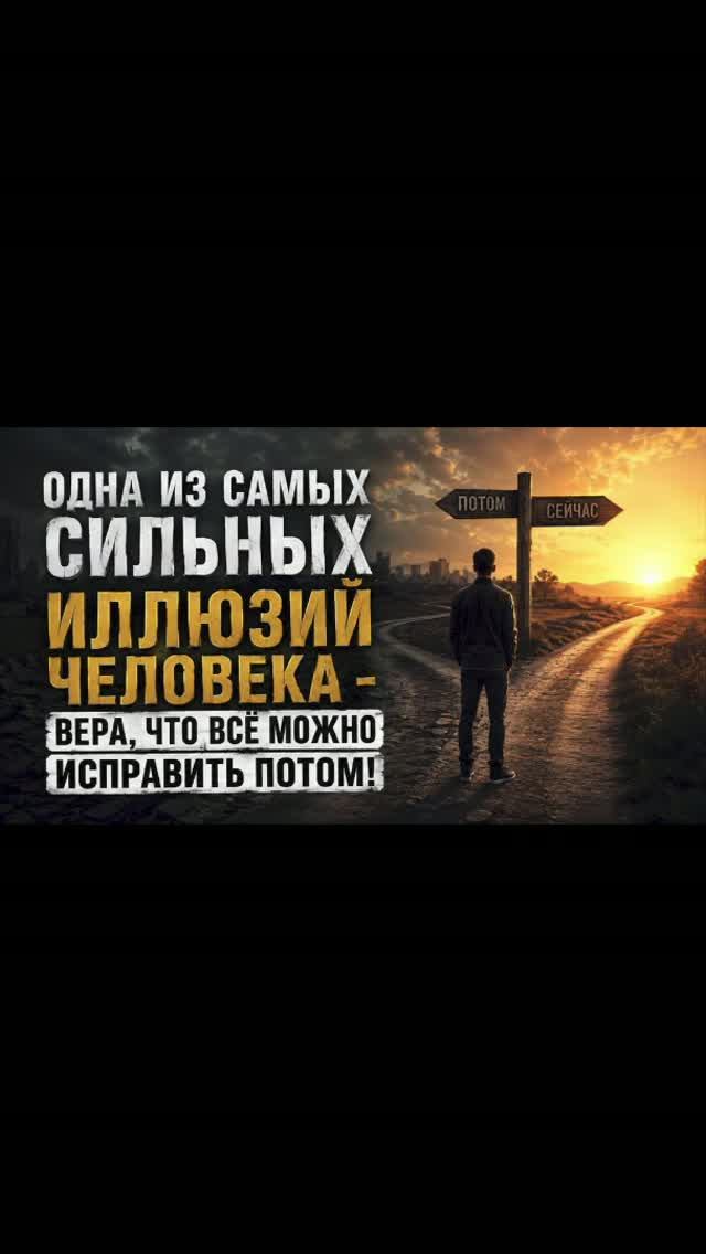ОДНА ИЗ САМЫХ СИЛЬНЫХ ИЛЛЮЗИЙ ЧЕЛОВЕКА - ВЕРА ЧТО ВСЁ МОЖНО ИСПРАВИТЬ ПОТОМ! кл Mikhail Clay