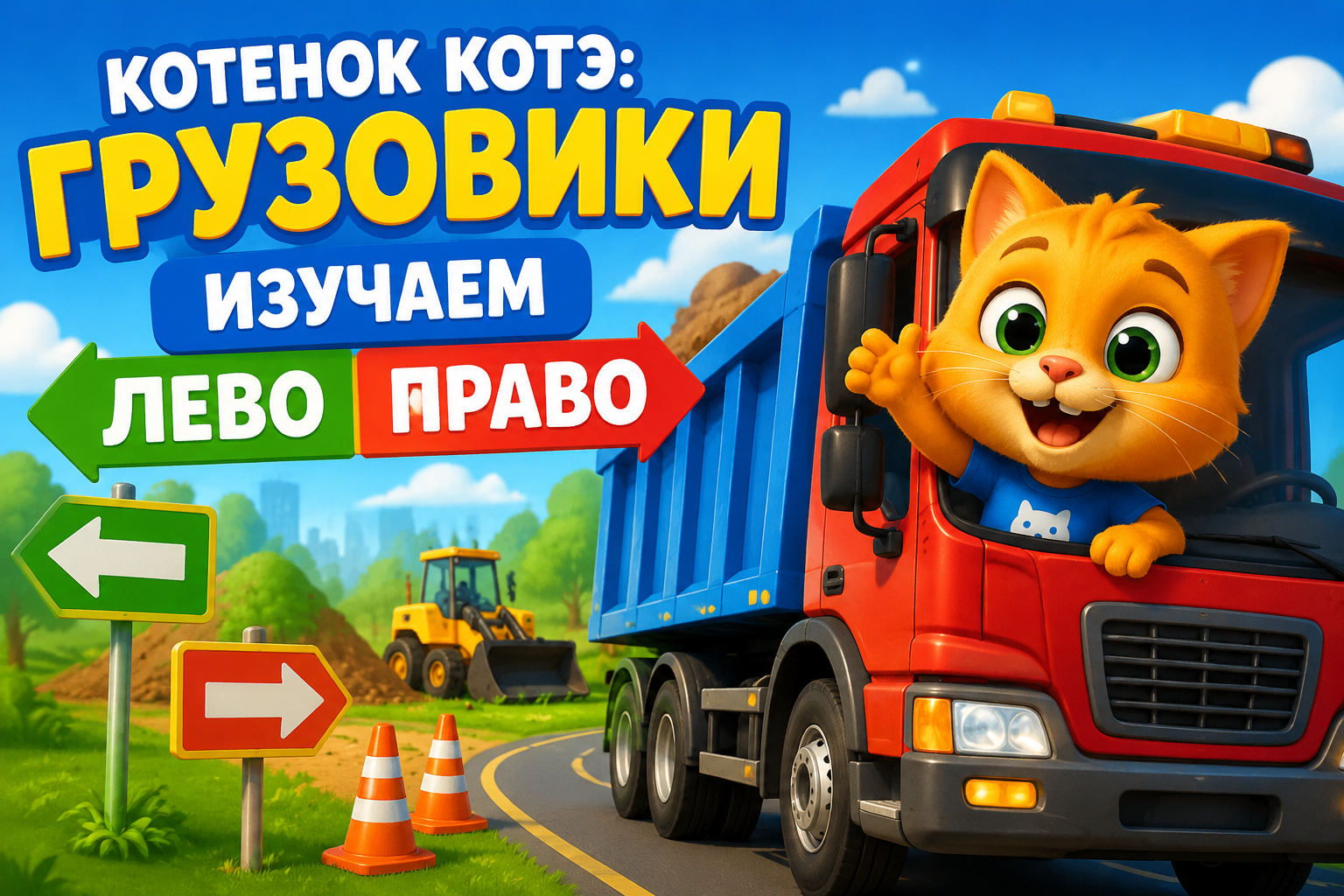 Котёнок Котэ: изучаем право и лево с грузовиками