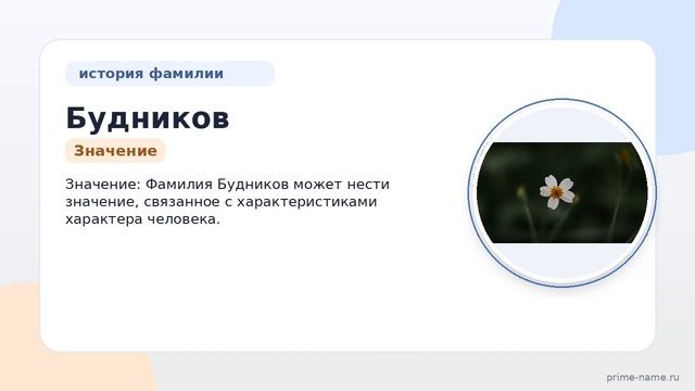 Фамилия Будников: происхождение значение и склонение