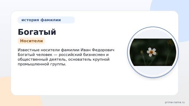 Фамилия Богатый человек: происхождение, значение и склонение