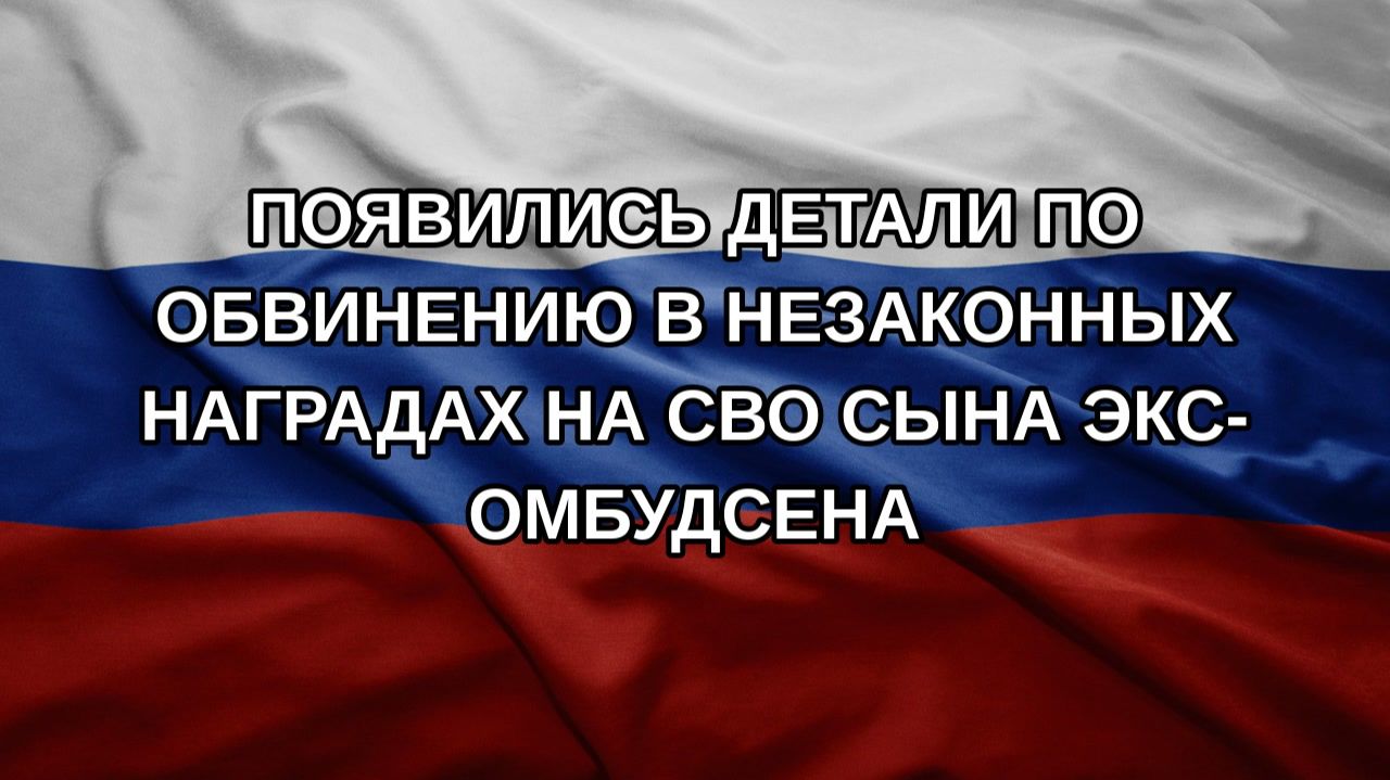 Появились детали по обвинению в незаконных наградах на СВО сына экс-омбудсена