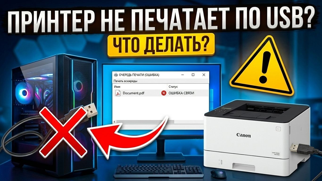 Принтер Canon не печатает через USB в Windows 1011. Компьютер видит но очередь пустая  Решение