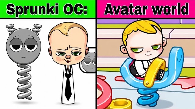 Мой Sprunki OC: Спринги против Босса-малыша в Avatar World