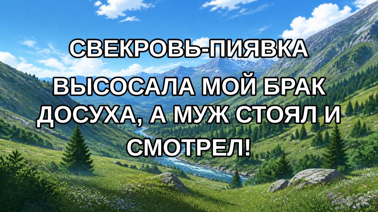 Свекровь-пиявка высосала мой брак досуха а муж стоял и смотрел!