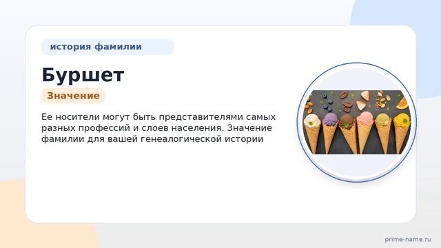 Фамилия Буршет: происхождение значение и склонение