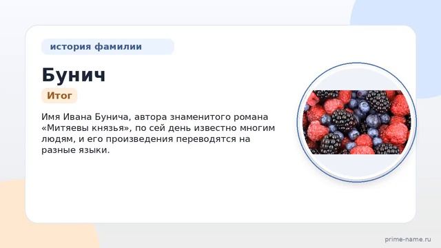 Фамилия Бунич: происхождение, значение и склонение