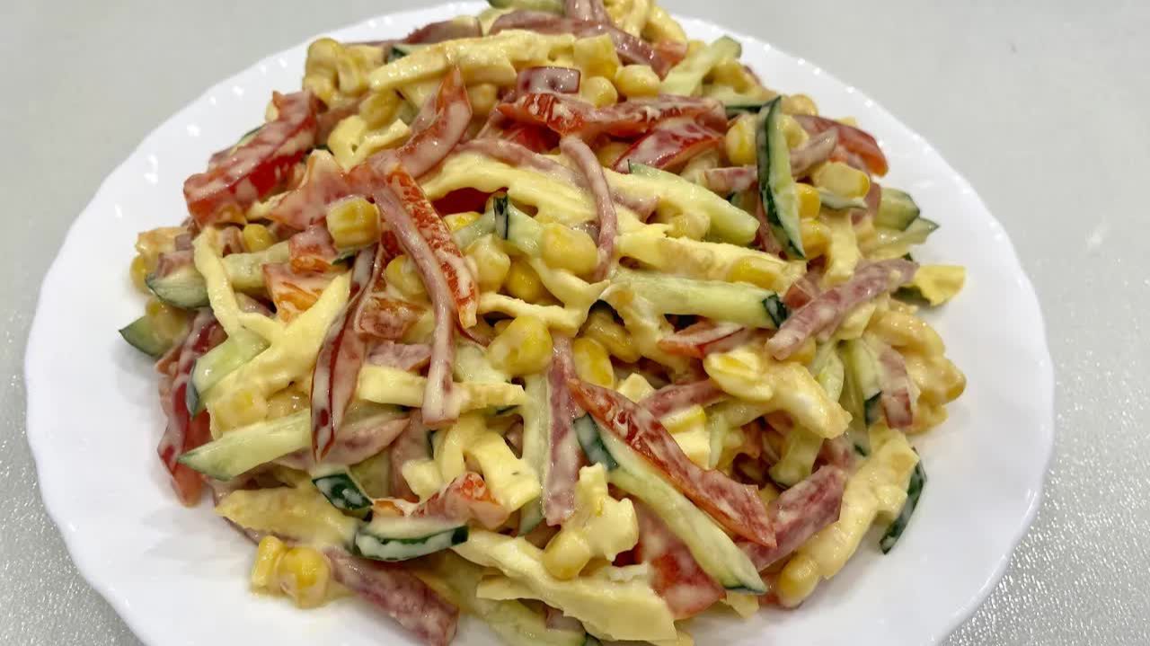 Салаn-объедение за 5 минут! Быстрый и вкусный рецепт.