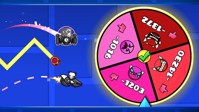 Гонка на РУЛЕТКЕ ХУДШИХ УРОВНЕЙ в Geometry Dash