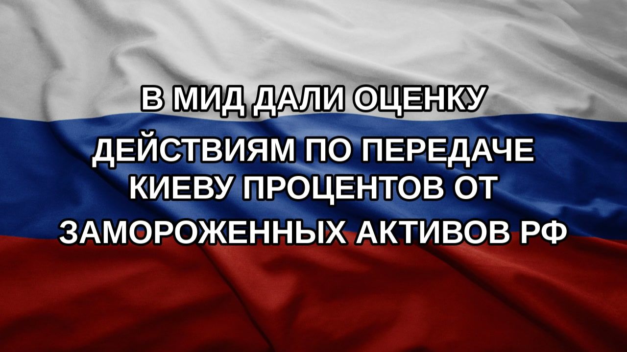 В МИД дали оценку действиям по передаче Киеву процентов от замороженных активов РФ