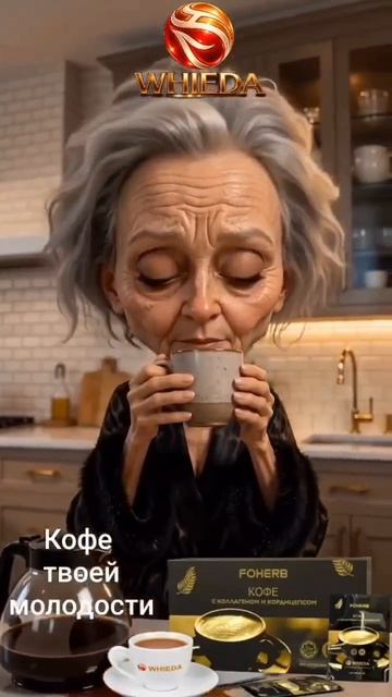 Кофе с коллагеном и кардицепцем.