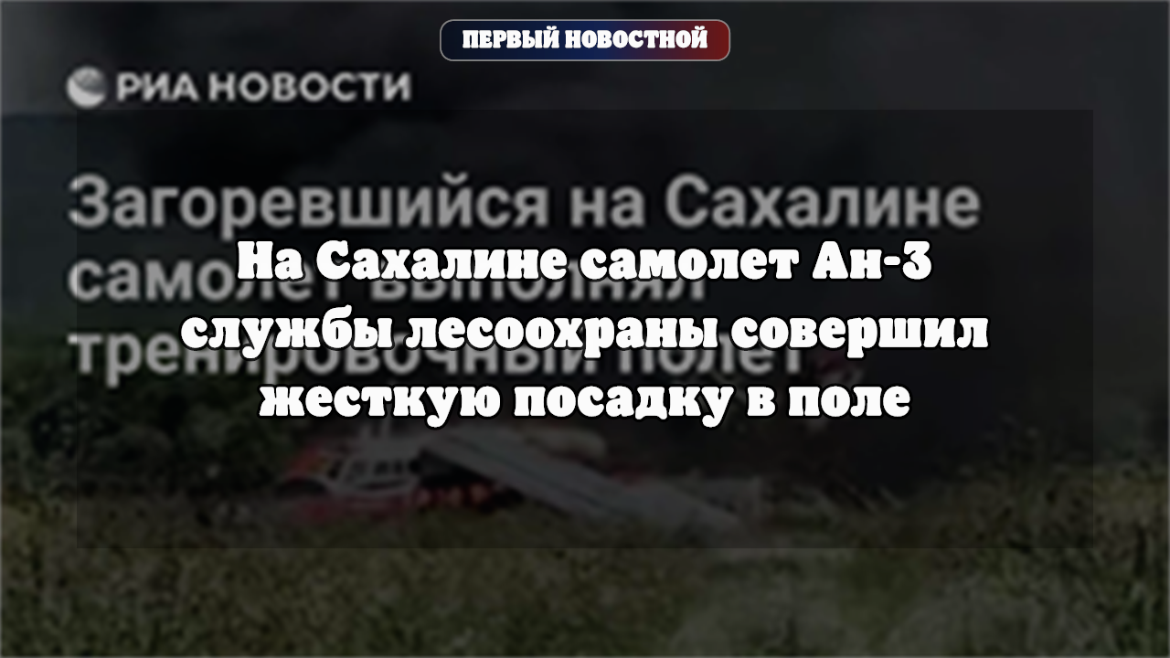На Сахалине Ан-3 лесной охраны совершил посадку в поле из-за неисправности