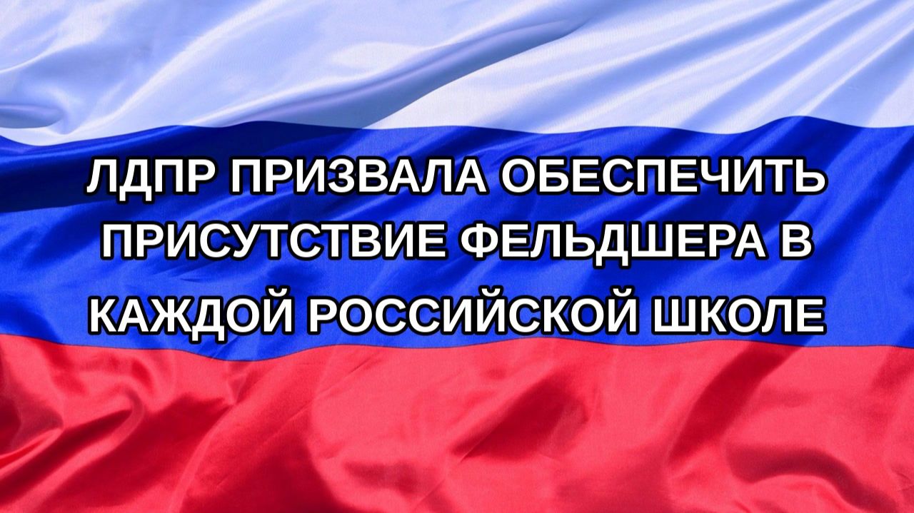 Н. РФ ЛДПР призвала обеспечить присутствие фельдшера в каждой российской школе