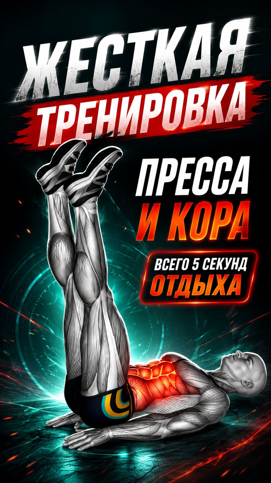 Сложная интенсивная тренировка на пресс и кор