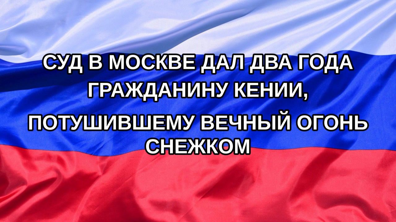 Н. РФ Суд в Москве дал два года гражданину Кении потушившему Вечный огонь снежком