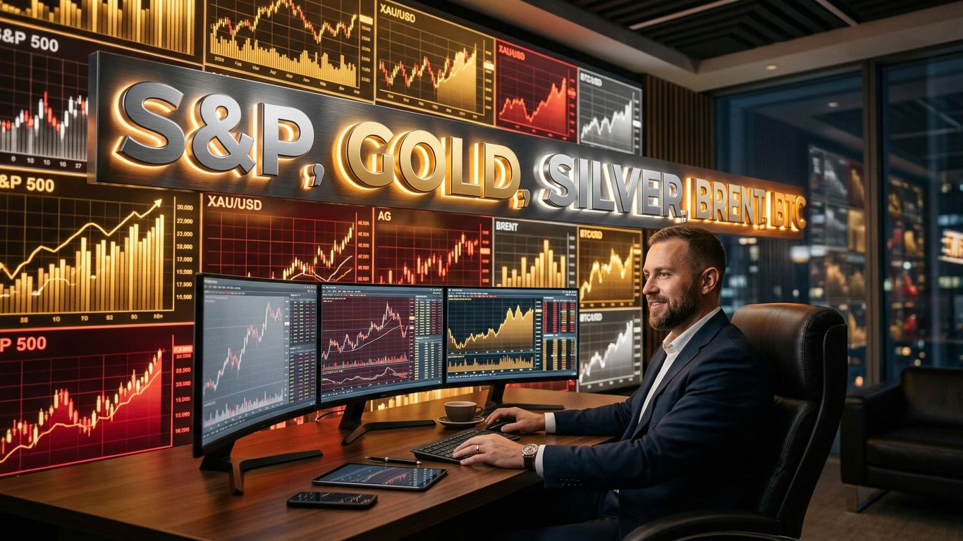 Обзор рынка 21.08.2026  SP500 GOLD SILVER BRENT BTC