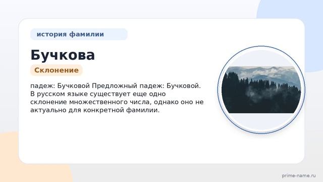 Исследуем происхождение историю и значение фамилии Бучкова: полное склонение и интересные факты