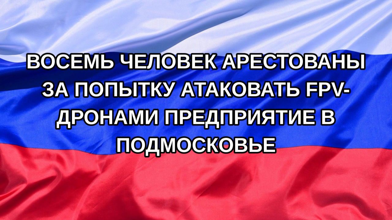 Н. РФ Восемь человек арестованы за попытку атаковать FPV-дронами предприятие в Подмосковье