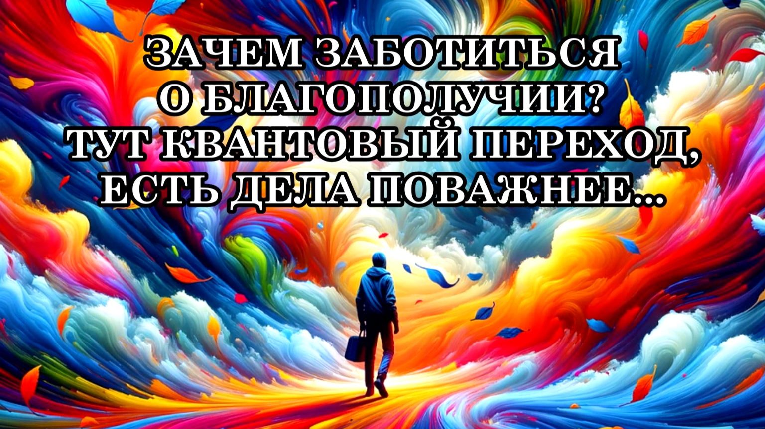 ЗАЧЕМ ЗАБОТИТЬСЯ О БЛАГОПОЛУЧИИ, о материальной жизни. Тут квантовый переход, есть дела поважнее...