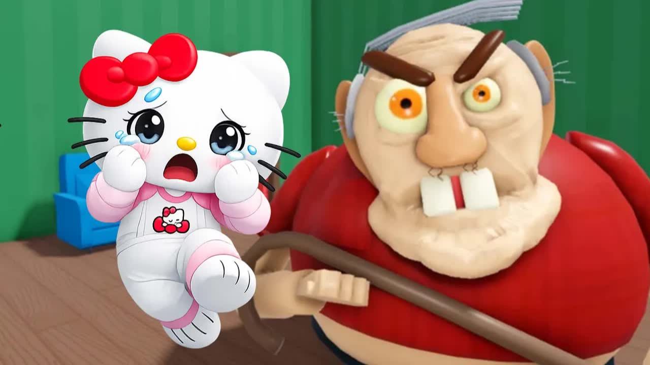 ХЕЛОУ КИТТИ ИГРАЕТ В ESCAPE EVIL GRANDPA! (OBBY) В ROBLOX