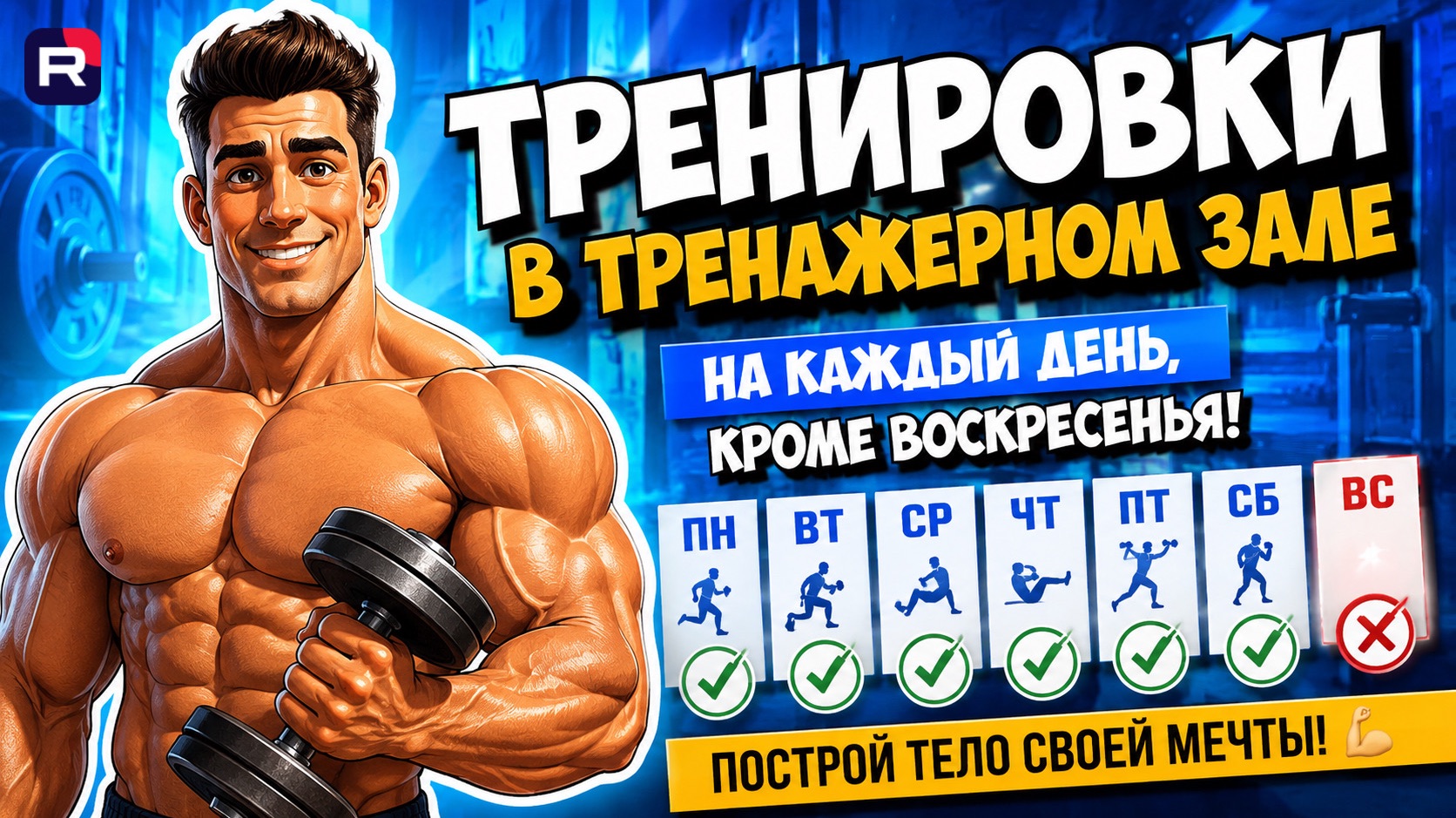 Тренировки на неделю для мужчин  Тренировки на все мышцы  Как накачать грудь плечи спину руки