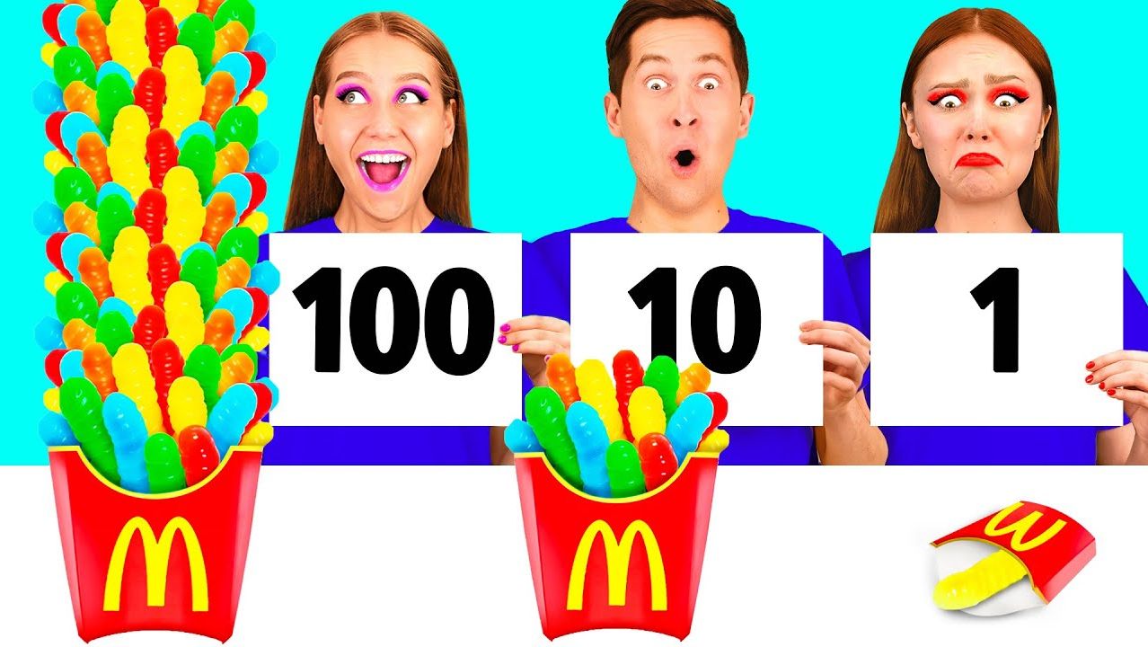 100 Слоев Еды Челлендж _ Забавные Лаифхаки с Едои