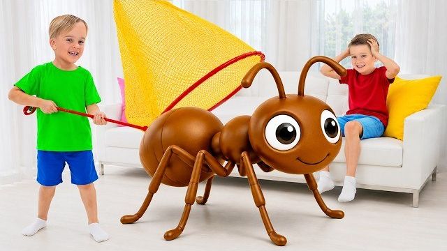 Дети ловят ГИГАНТСКИХ жуков дома и узнают интересные факты о насекомых!