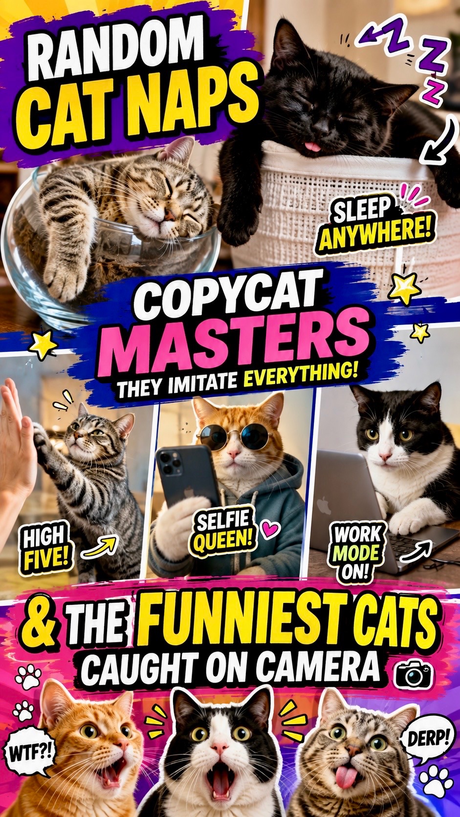 Random Cat Naps Copycat Masters  The Funniest Cats Caught on Camera
