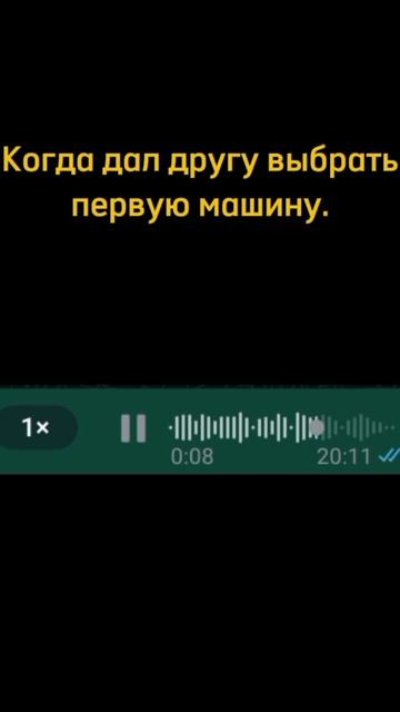 Когда дал другу выбрать первую машину.