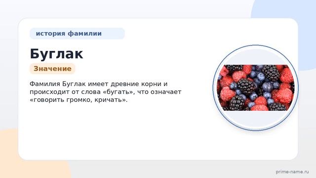 Фамилия Буглак: происхождение значение и склонение