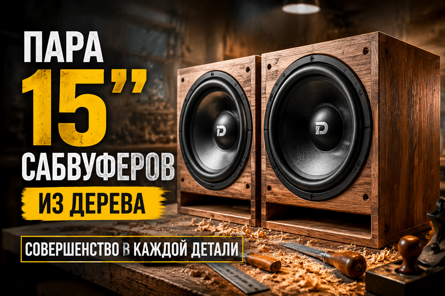 Изготовление пары 15-дюймовых деревянных сабвуферов