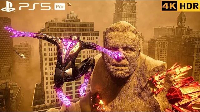 PS5 Pro Web Of Shadows Venom Joins Miles to Fight Sandman 4K HDR