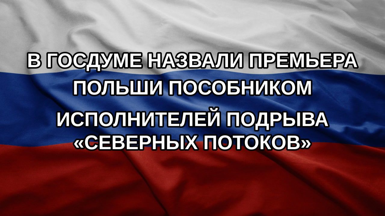 В Госдуме назвали премьера Польши пособником исполнителей подрыва Северных потоков