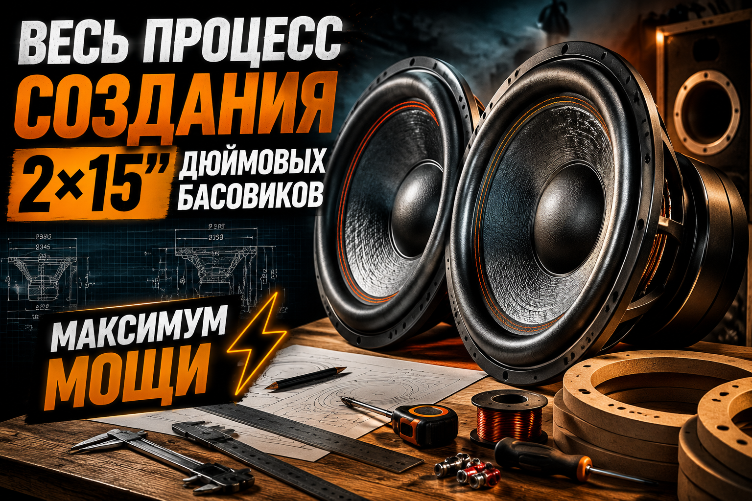 Полный процесс создания пары 15-дюймовых басовых динамиков