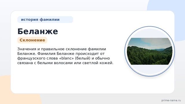 Фамилия Беланже: происхождение значение и склонение