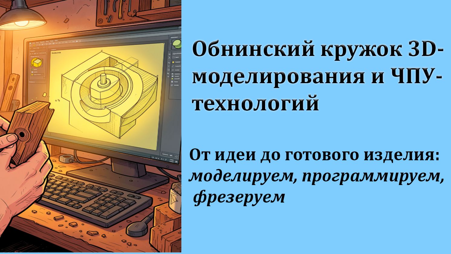 Презентация кружка 3D-моделирования и ЧПУ-технологий.