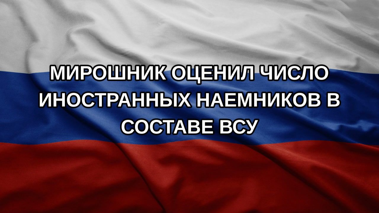 Мирошник оценил число иностранных наемников в составе ВСУ