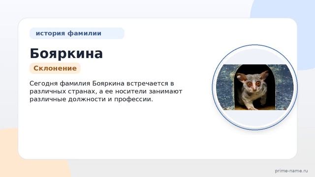 Фамилия Бояркина: происхождение значение и склонение