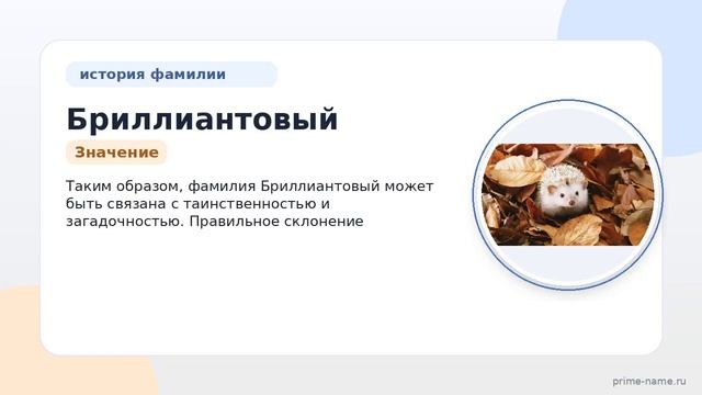Фамилия Бриллиантовый: происхождение значение и склонение
