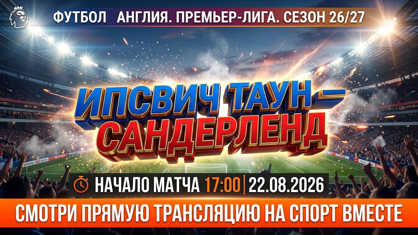 Ипсвич Таун  Сандерленд Футбол Англия. Премьер-Лига. Сезон 2627  1 тур Смотреть Прямую Трансляцию