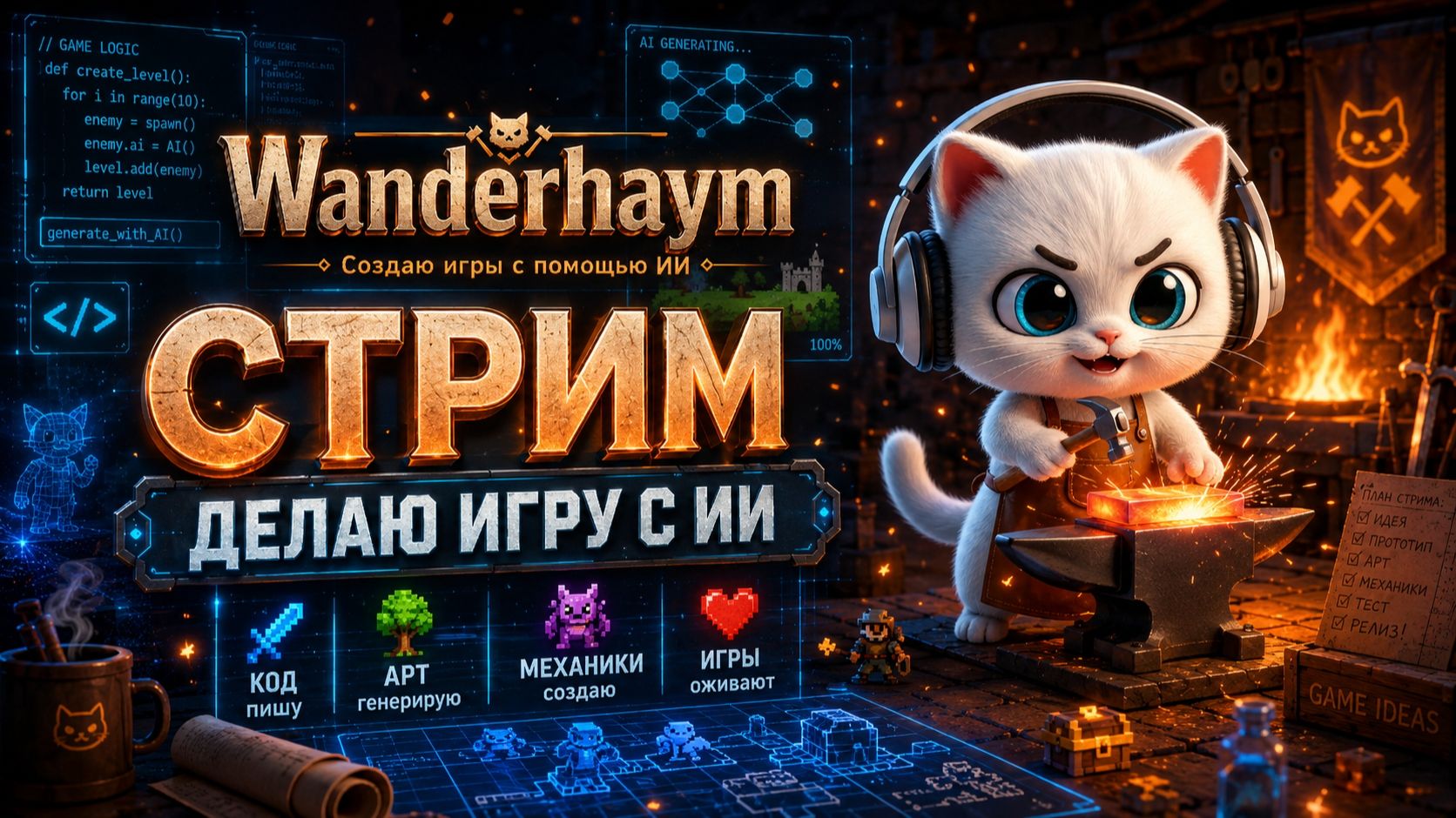 Создаю игры с помощью ИИ в прямом эфире