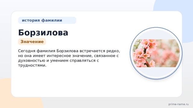 Фамилия Борзилова: происхождение значение и склонение