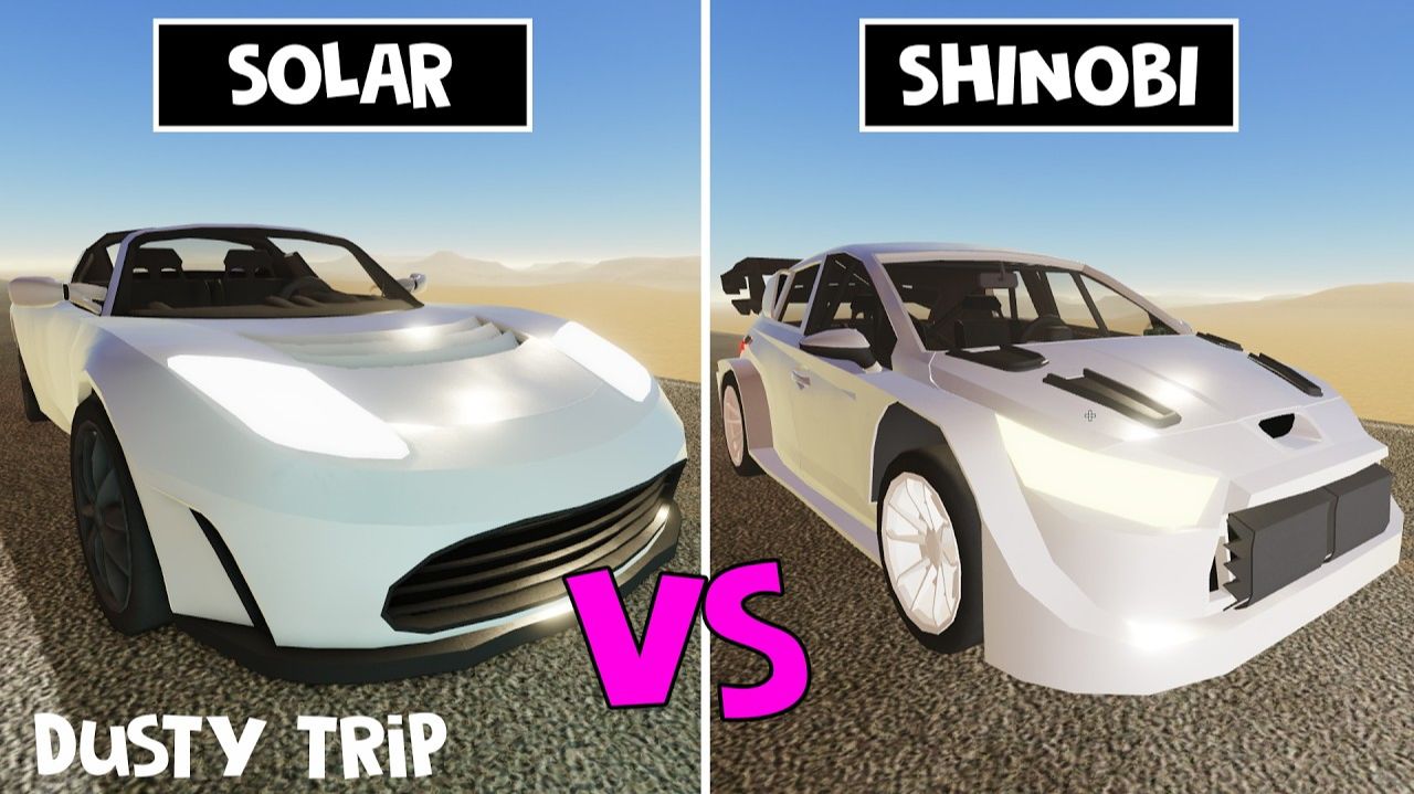SOLAR vs SHINOBI в игре ПЫЛЬНАЯ ПОЕЗДКА роблокс  A dusty trip roblox  Тест машин