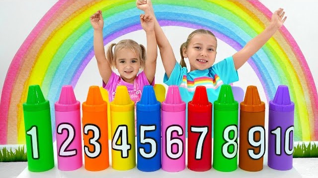 Изучайте числа от 1 до 10 с помощью волшебных цветных карандашей