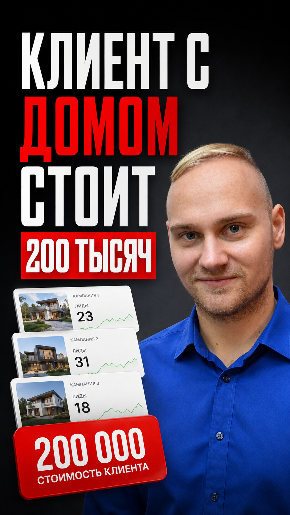 Клиент с домом около 200 тысяч участок 50-80