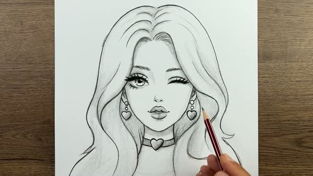 Как нарисовать красивую девушку  Простой пошаговый рисунок красивой девушки карандашом