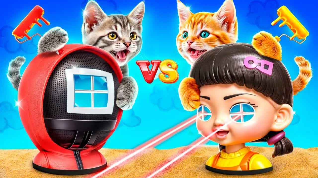 Мы построили домики для куклы из Игры в Кальмара! 24 часа челлендж!
